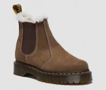 2976 Bex Plateau Chelsea Stiefel Mit Kunstfellfutter Schuhe in Braun, Größe