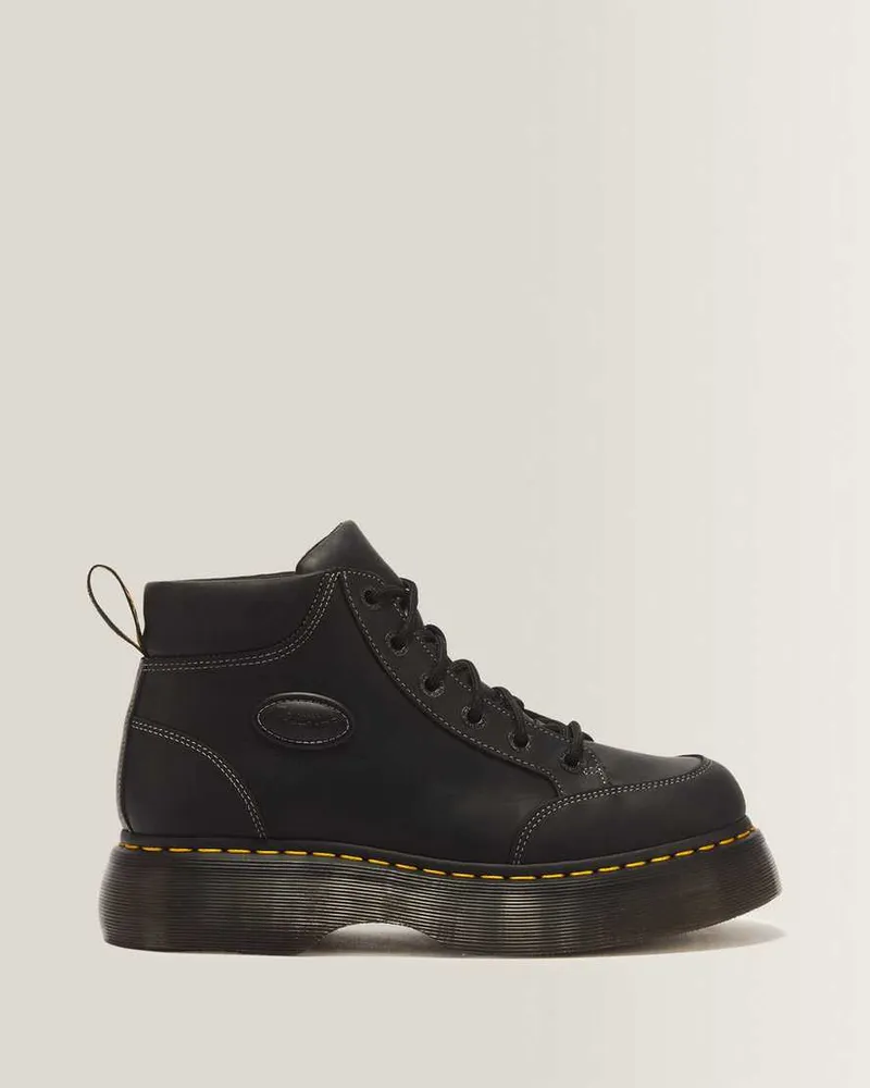 Dr.Martens Buzz 6-Ösen Wyoming Leder Schnürstiefel in Schwarz, Größe Schwarz