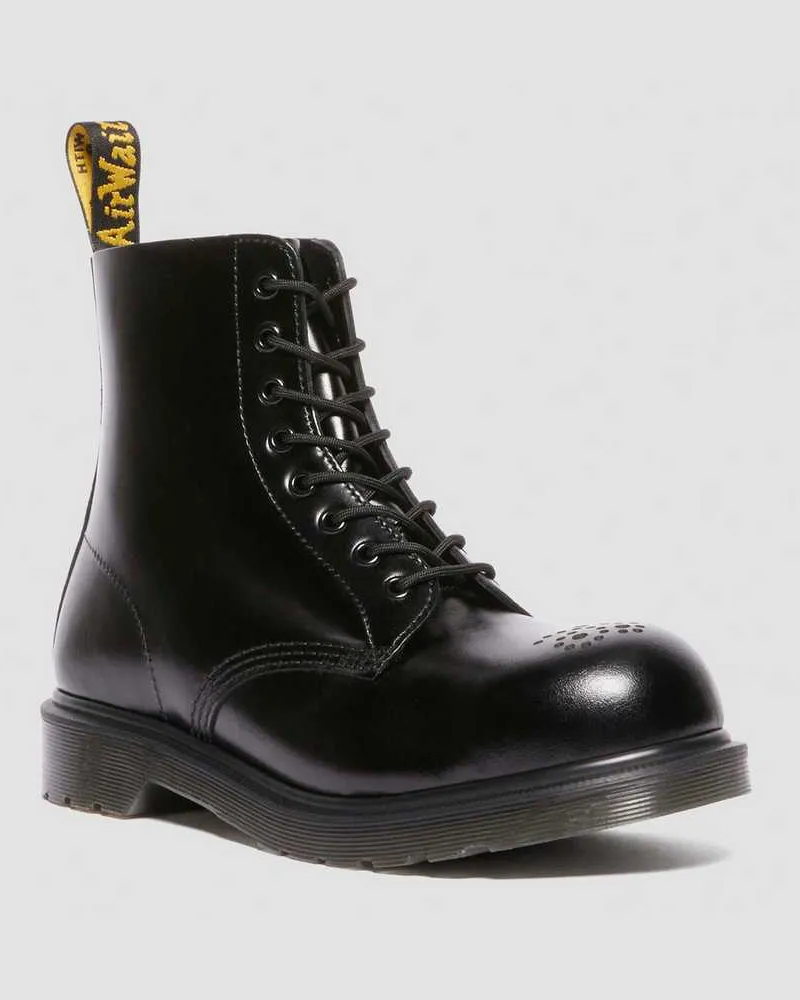 Dr.Martens 1461 Analine Leder Stiefel Mit Stahlkappe in Schwarz, Größe Schwarz