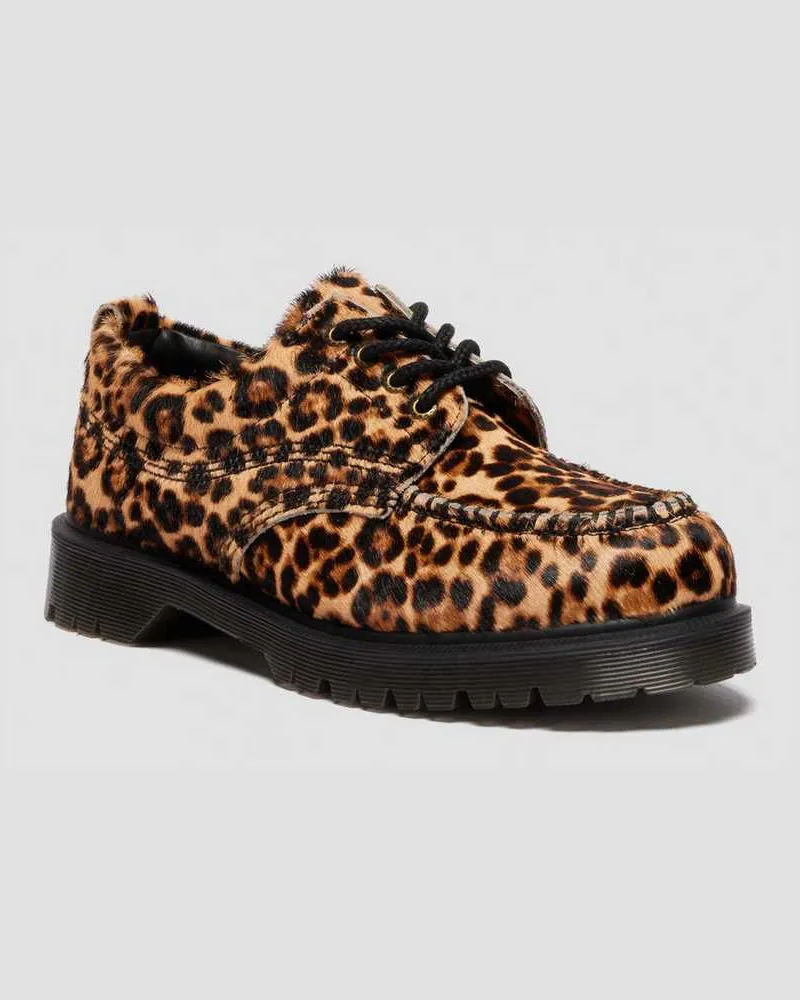 Dr.Martens Lowell enmuster Moc Toe Schuhe in Leopard, Größe Leopard