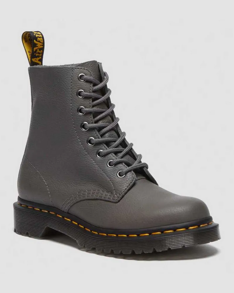 Dr.Martens 1460 Pascal Virginia Leder Schnürstiefel in Grau, Größe Grau