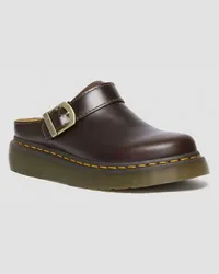 Dr.Martens Laketen Leder Plateau Mules Schuhe in Braun Braun