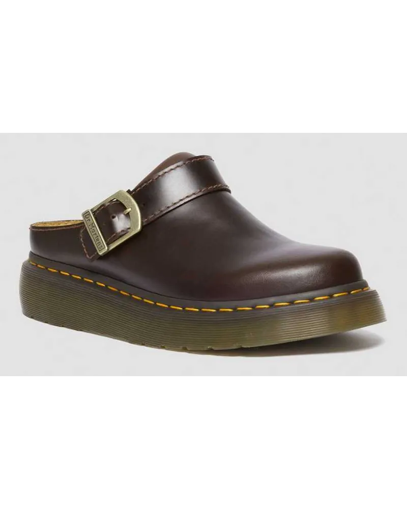 Dr.Martens Laketen Leder Plateau Mules Schuhe in Braun