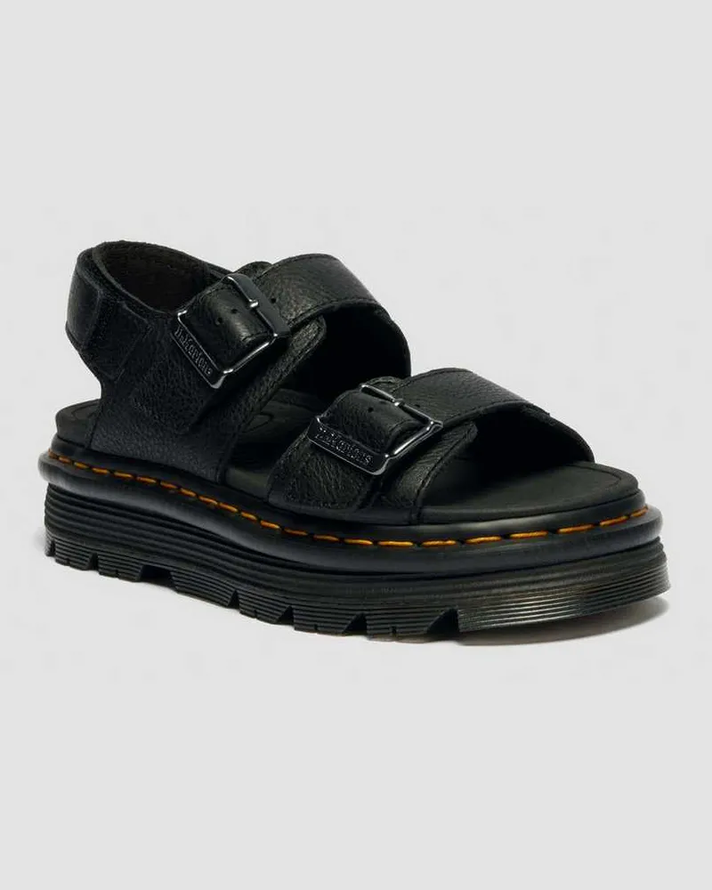 Dr.Martens Zebzag Pisa Leder Plateausandalen in Schwarz, Größe Schwarz