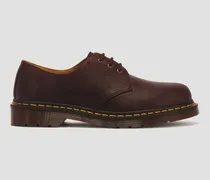 1461 3-Ösen Crazy Horse Leder SchnürSchuhe in Rot, Größe