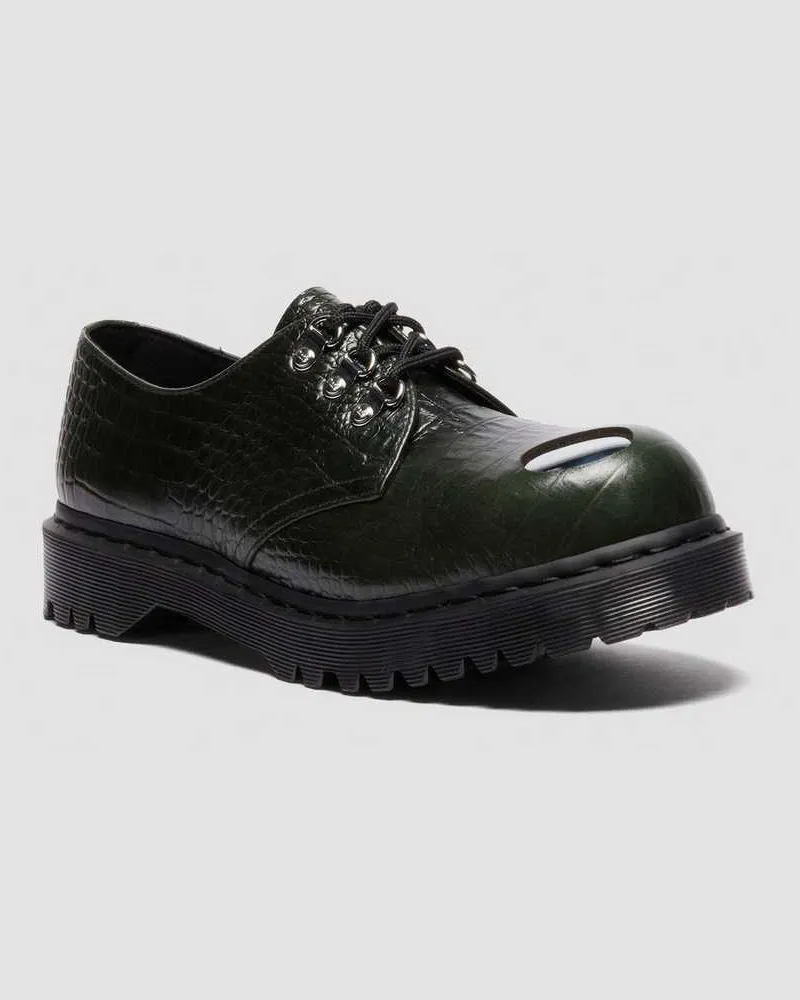 Dr.Martens 1461 Bex Steel Toe Leder Schuhe in Grün, Größe Grün