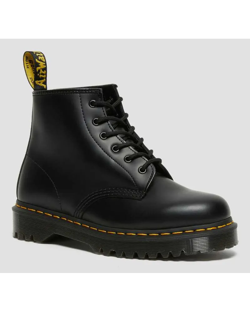 Dr.Martens 101 Bex Glatt, Leder Stiefel in Schwarz Schwarz