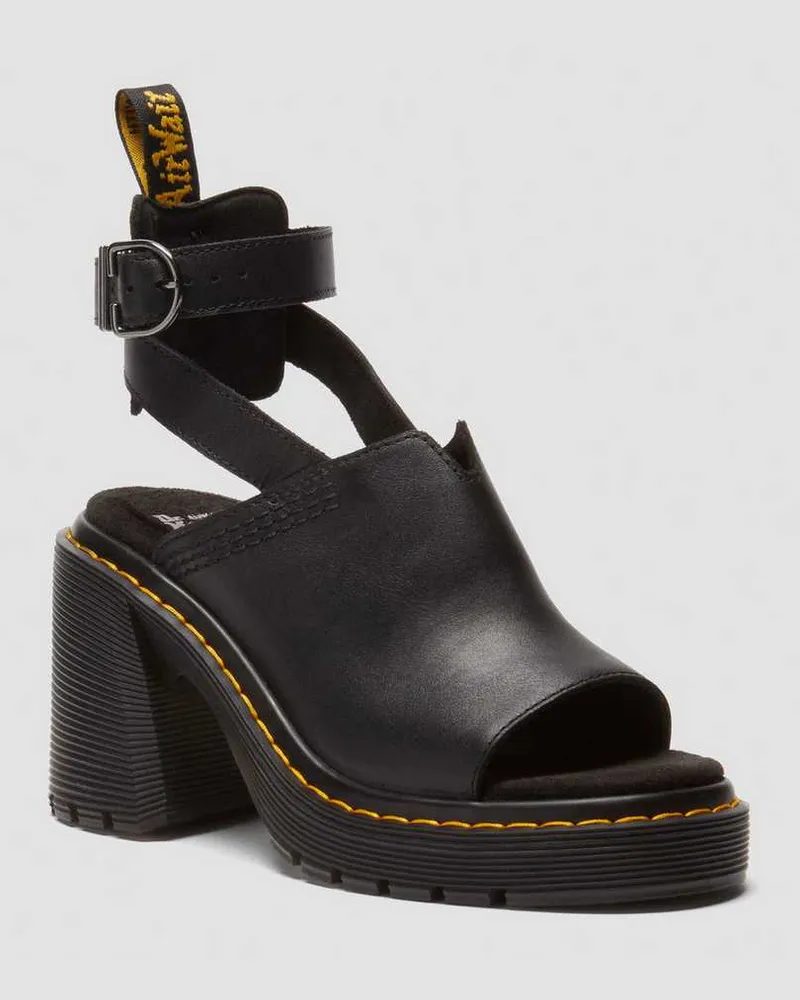 Dr.Martens Millee Leder Open Toe Sandalen in Schwarz, Größe Schwarz