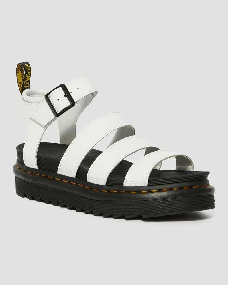 Dr.Martens Hydro Blaire Leder Riemen Sandalen in Weiß, Größe Weiß