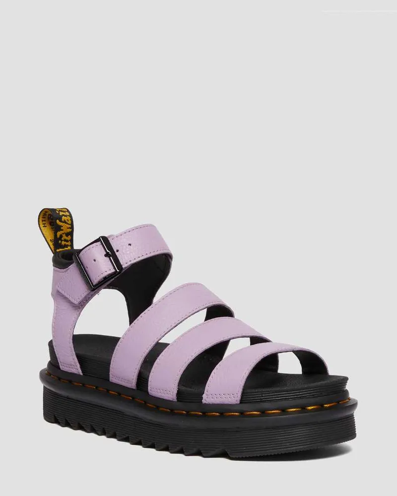 Dr.Martens Blaire Pisa Leder Plateau Riemensandalen in Violett, Größe Violett