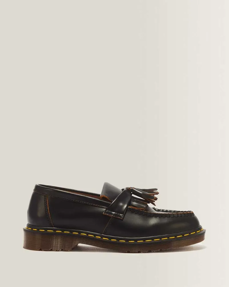 Dr.Martens Leder Vintage Adrian Quaste HalbLoafer One Size in Schwarz, Größe Schwarz