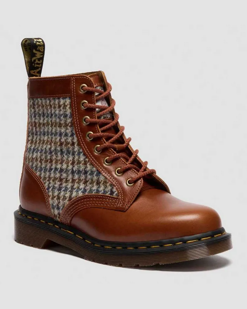 Dr.Martens 1460 Harris Tweed Leder Stiefel in Bräunen, Größe Bräunen