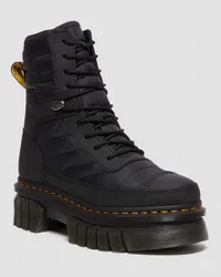 Dr.Martens Leder Audrick 8I Quilted Plateau Stiefel in Schwarz Schwarz