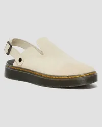 Dr.Martens Suède Carlson Wildlederpantoletten Sandalen in Weiß Weiß