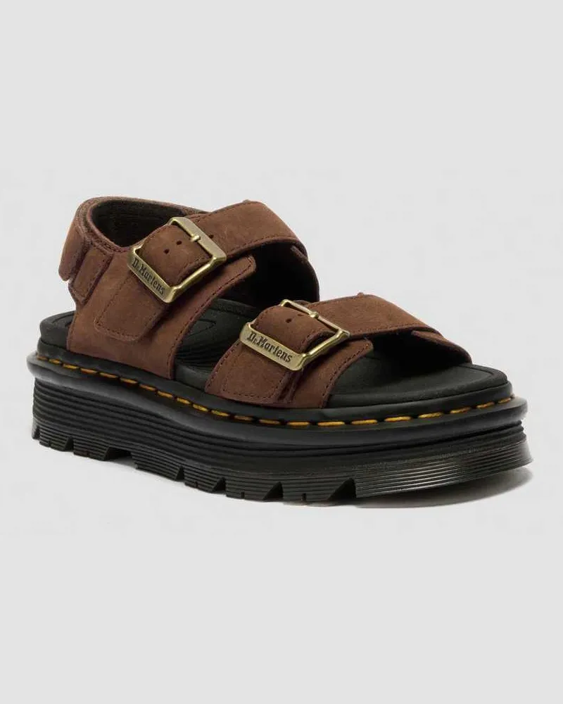 Dr.Martens Zebzag Nubuck Plateausandalen in Braun, Größe Braun