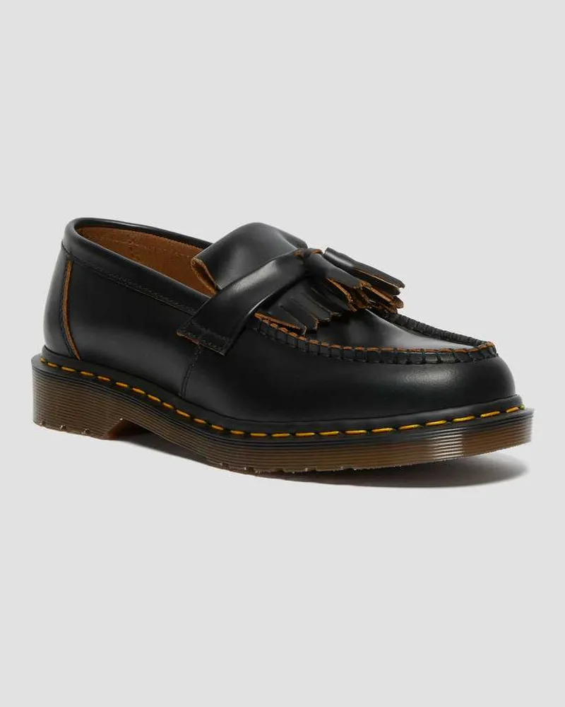 Dr.Martens Vintage Adrian Quilon Leder Tassel Loafer in Schwarz, Größe Schwarz