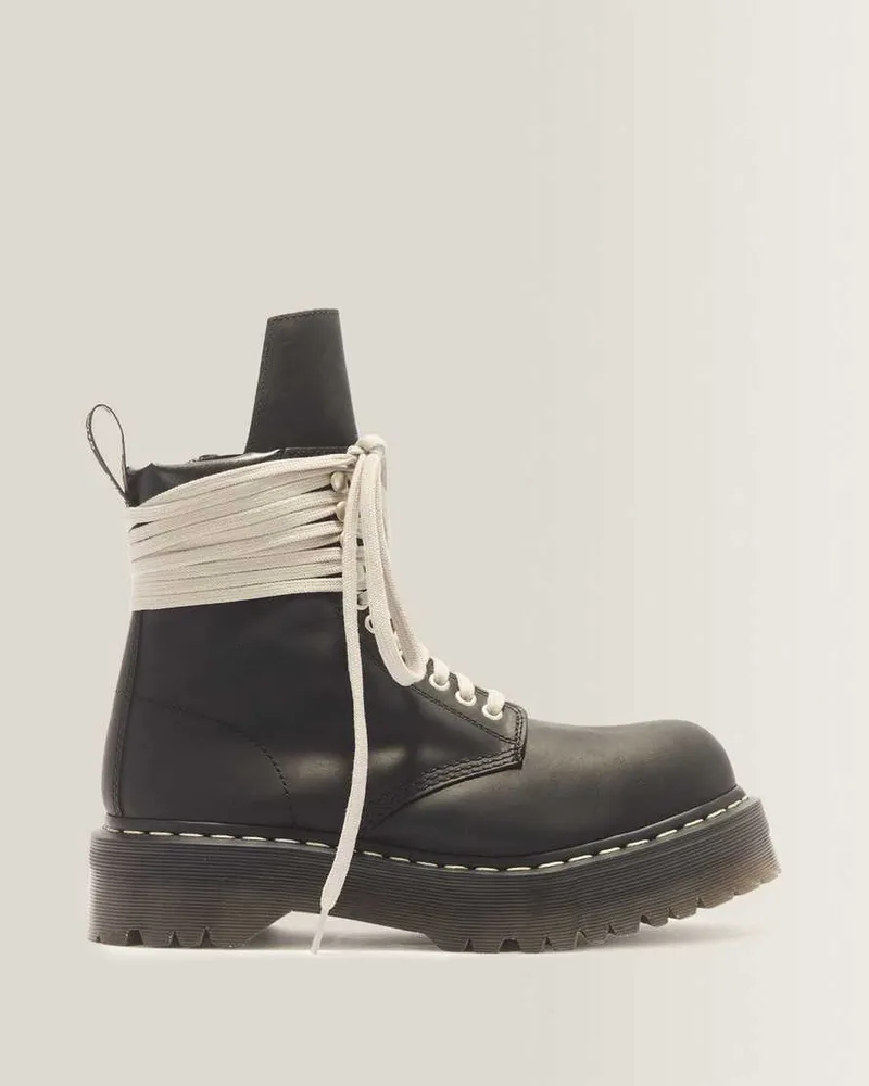 Dr.Martens Leder Rick Owens Steel Toe Stiefel in Schwarz, Größe Schwarz