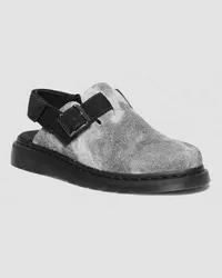 Dr.Martens Jorge II Stonewashed Wildleder Mules in Schwarz/Grau Schwarz