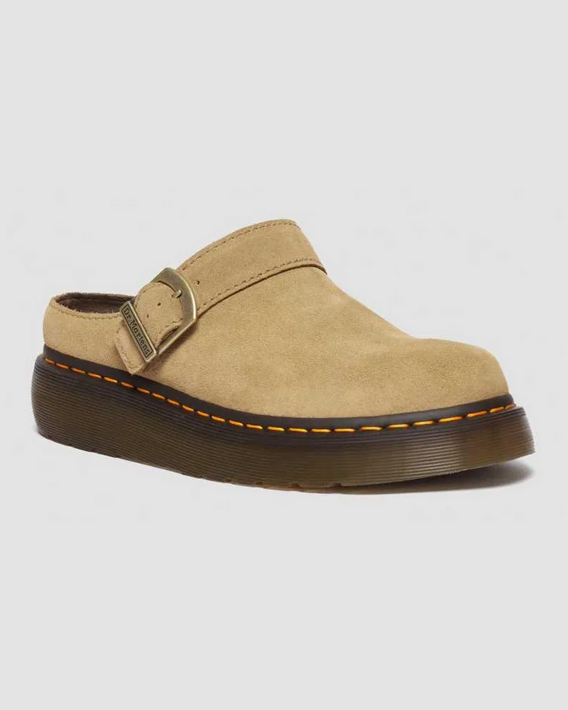 Dr.Martens Laketen Bronx Wildleder Plateau Mules Schuhe in Bräunen/Braun, Größe Bräunen