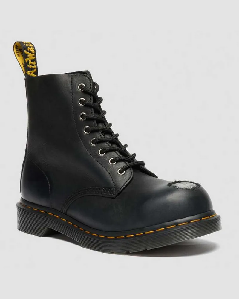 Dr.Martens 1460 Metal Toe Leder Stiefel in Schwarz, Größe Schwarz