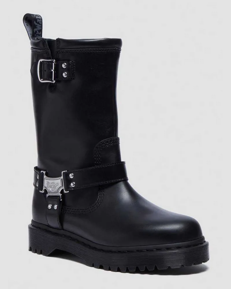 Dr.Martens Anistone Hohe Leder Biker Stiefel in Schwarz, Größe Schwarz