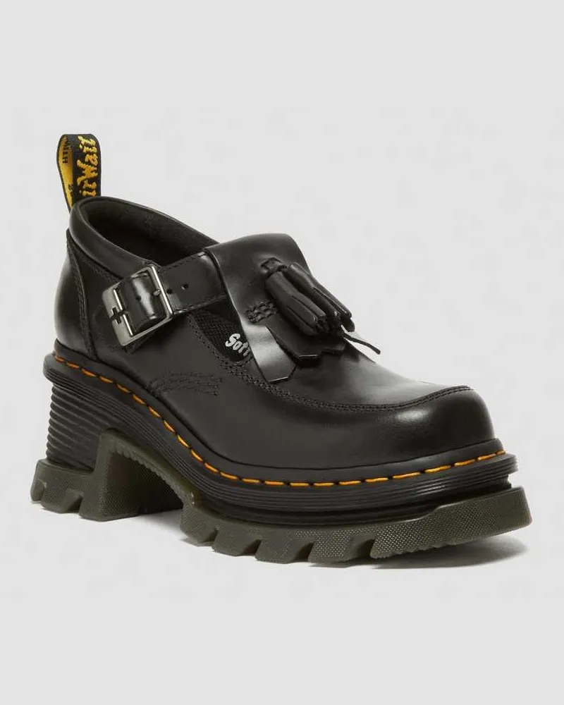 Dr.Martens Corran Atlas Leder Mary Jane Schuhe Mit Absatz in Schwarz, Größe Schwarz