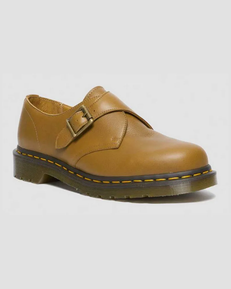 Dr.Martens 1461 Monk Buckle Leder Schuhe in Braun/Bräunen, Größe Braun