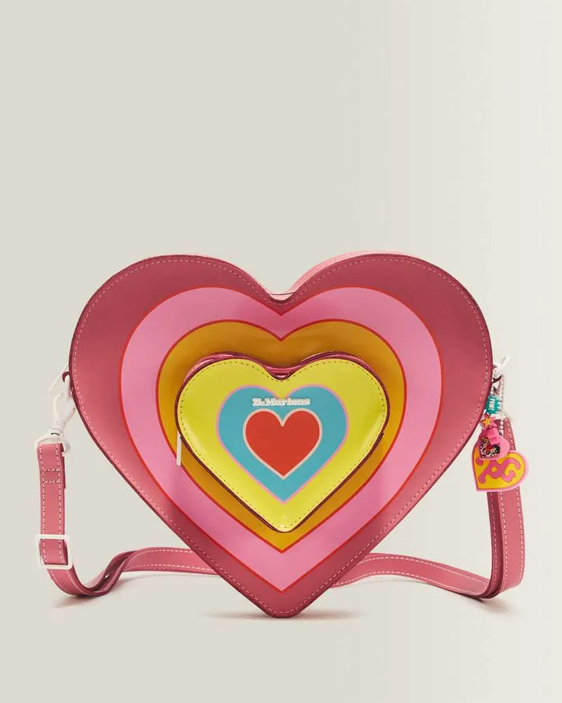 Dr.Martens Leder Powerpuff Herzförmiger Rucksack in Rosa Rosa