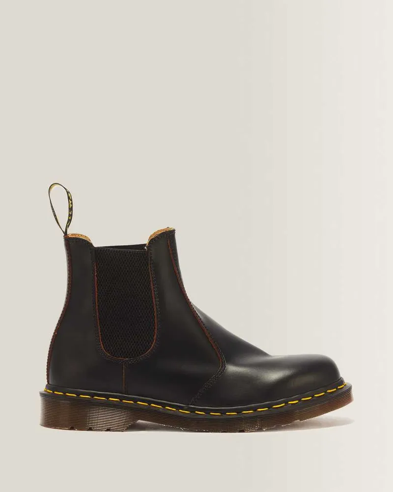 Dr.Martens Leder Vintage 2976 Chelsea Stiefel Schuhe in Schwarz, Größe Schwarz