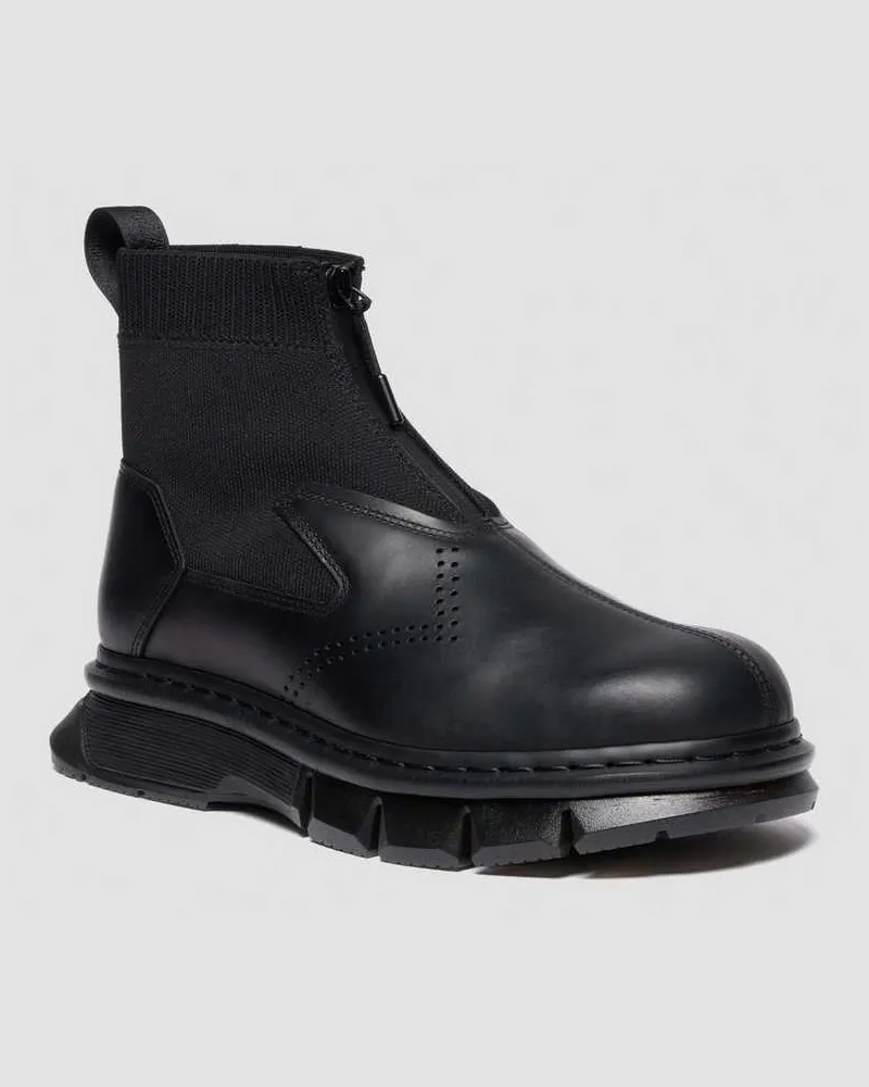 Dr.Martens Leder 14Xx Qubist Stiefel Mit Reissverschluss in Schwarz, Größe Schwarz