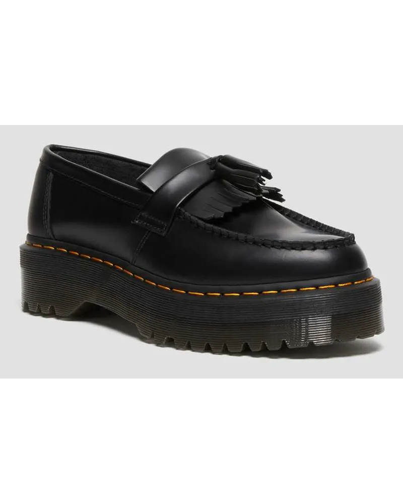 Dr.Martens Adrian Quad Leder Plateau Tassle Loafer in Schwarz Schwarz