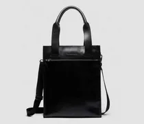 Leder Tote Bag in Schwarz