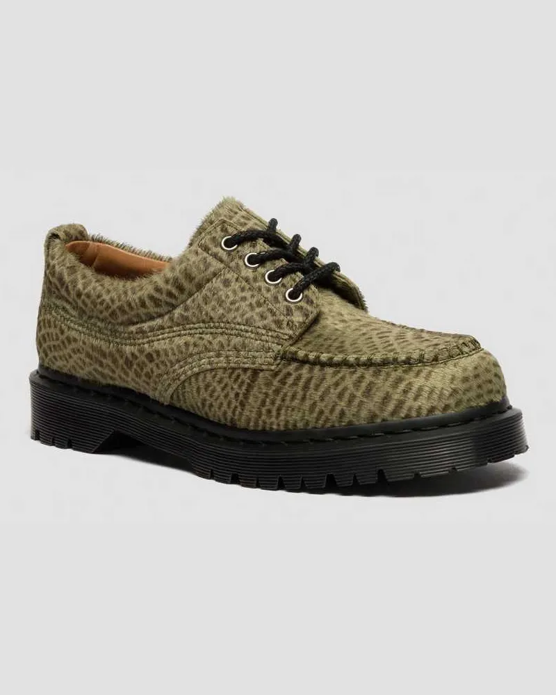 Dr.Martens Lowell Hair On Leder Moc Toe Schuhe in Grün, Größe Grün