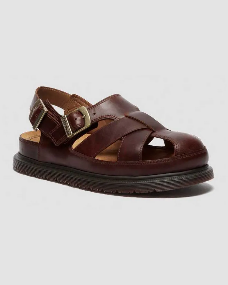 Dr.Martens San Fisherman Leder Sandalen in Bräunen, Größe Bräunen