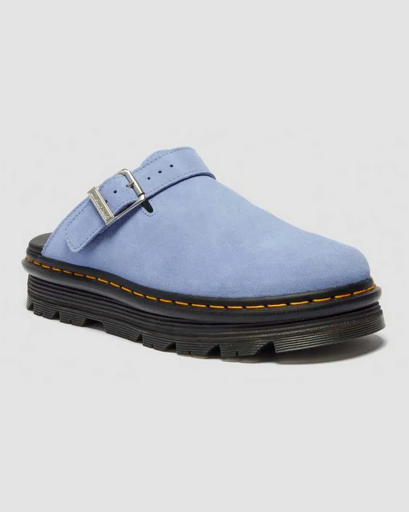 Dr.Martens Suède Zebzag Wildleder Casual Slingback Plateau Mules in Blau, Größe Blau