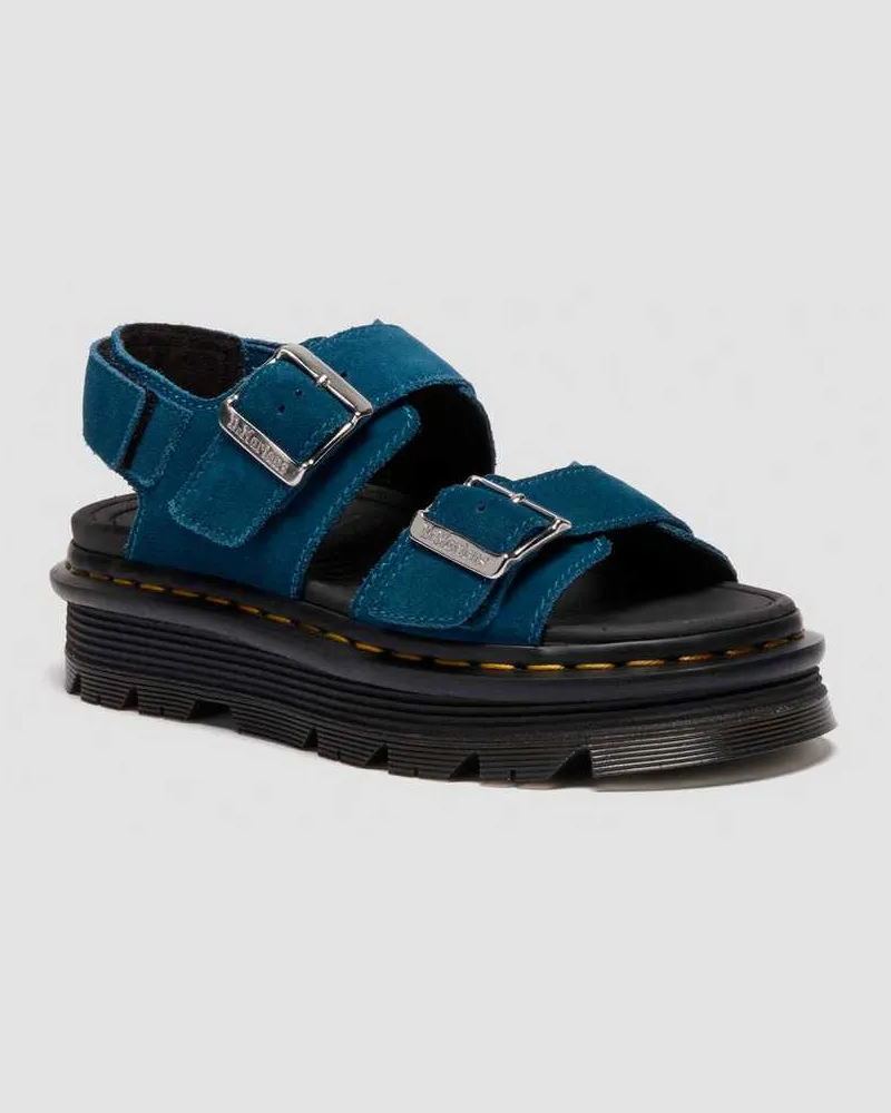 Dr.Martens Suède Zebzag Wildleder Sandalen in Blau, Größe Blau