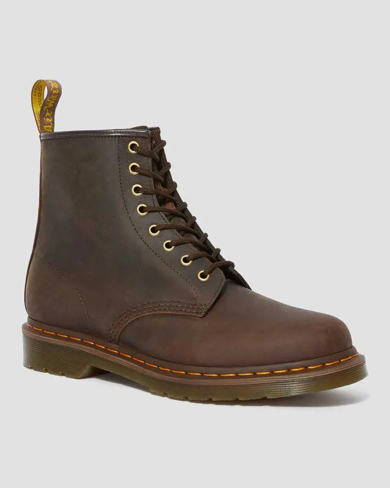 Dr.Martens 1460 Crazy Horse Leder Schnürstiefel in Braun, Größe Braun
