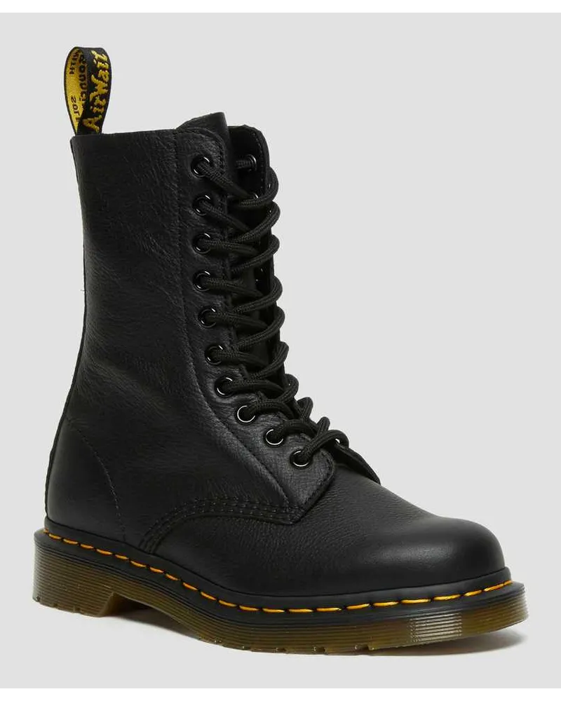 Dr.Martens 1490 Virginia, Damen, Leder Stiefel in Schwarz Schwarz