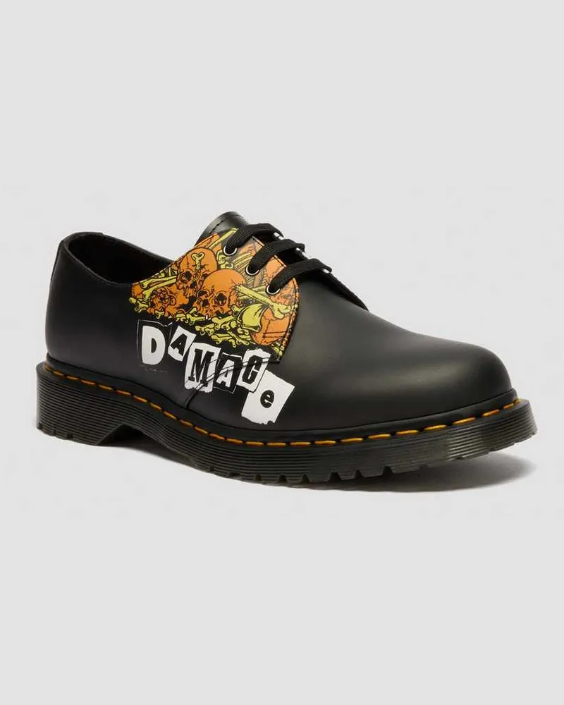 Dr.Martens 1461 Metallica Schuhe in Weiß/Schwarz, Größe Weiß