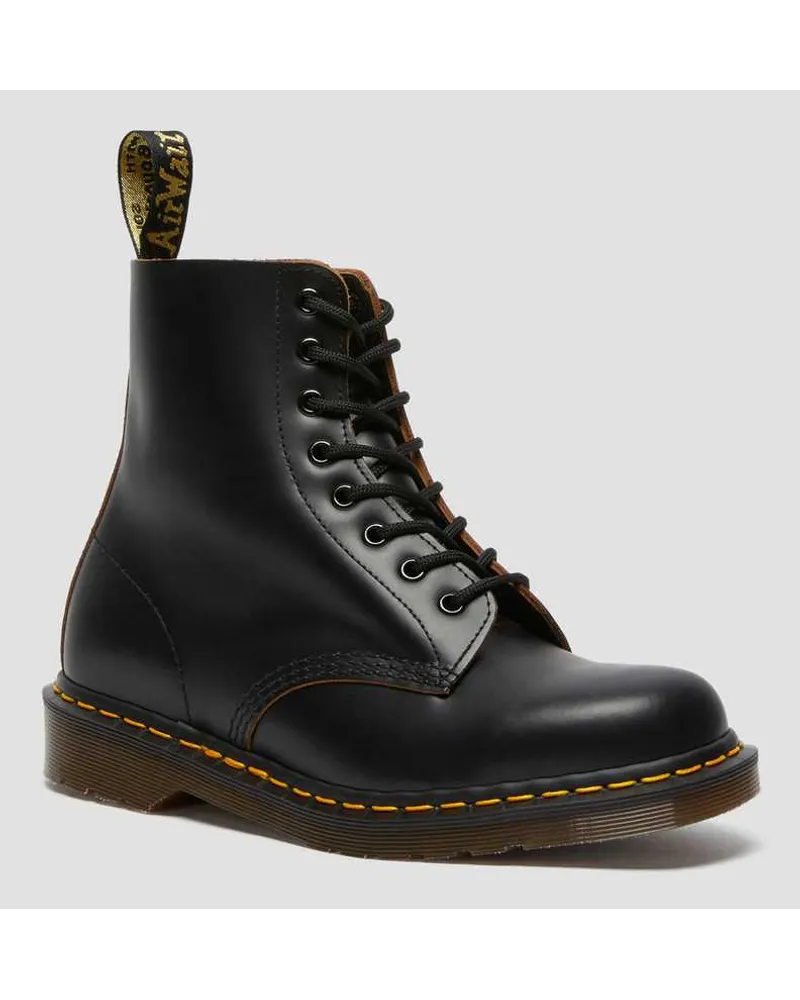 Dr.Martens 1460 Vintage, Leder Stiefel in Schwarz Schwarz