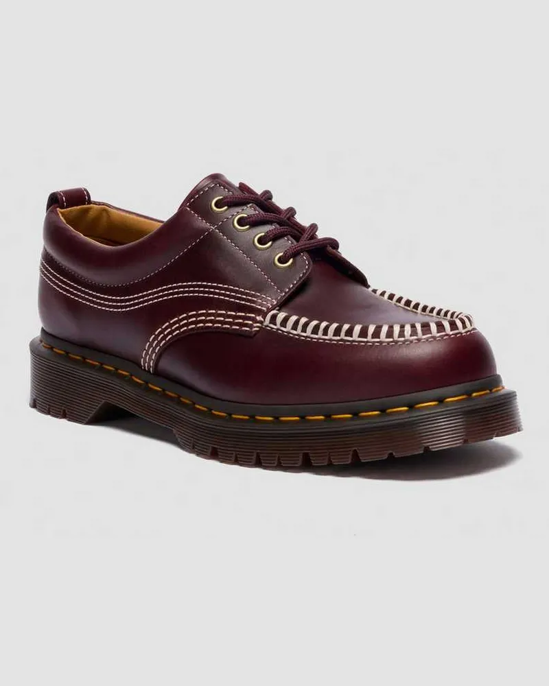 Dr.Martens Lowell Leder Moc Toe Schuhe in Rot, Größe Rot