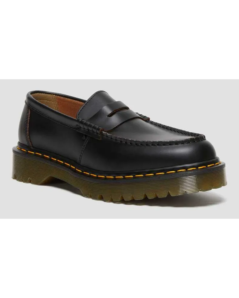 Dr.Martens Penton Bex Yellow Stitch Quilon Leder Loafer in Schwarz Schwarz