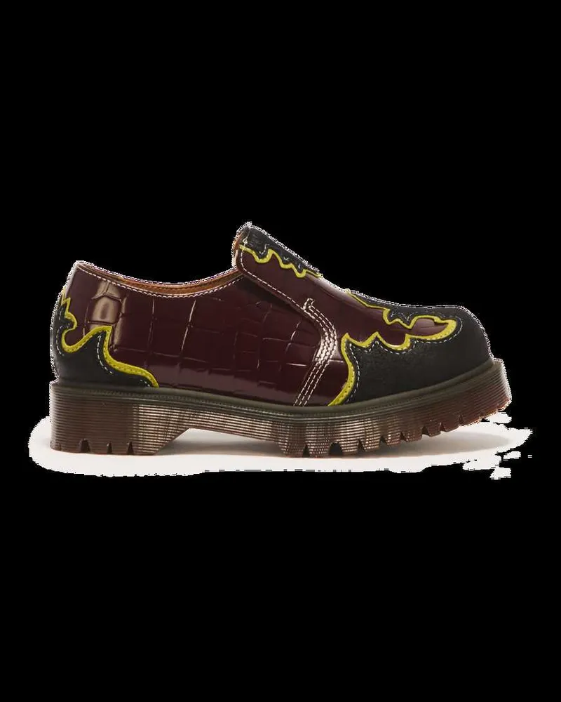 Dr.Martens Rejena Croc Emboss & Hair On Leder Loafer in Braun, Größe Braun