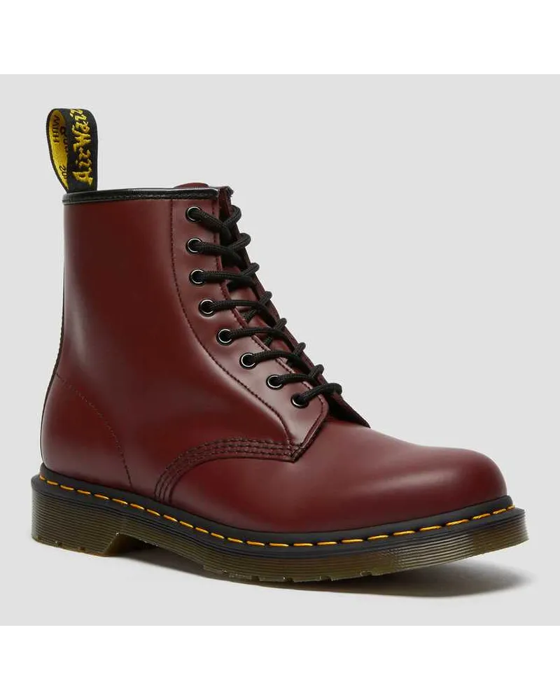 Dr.Martens 1460 Glatt, Leder Stiefel in Rot Rot