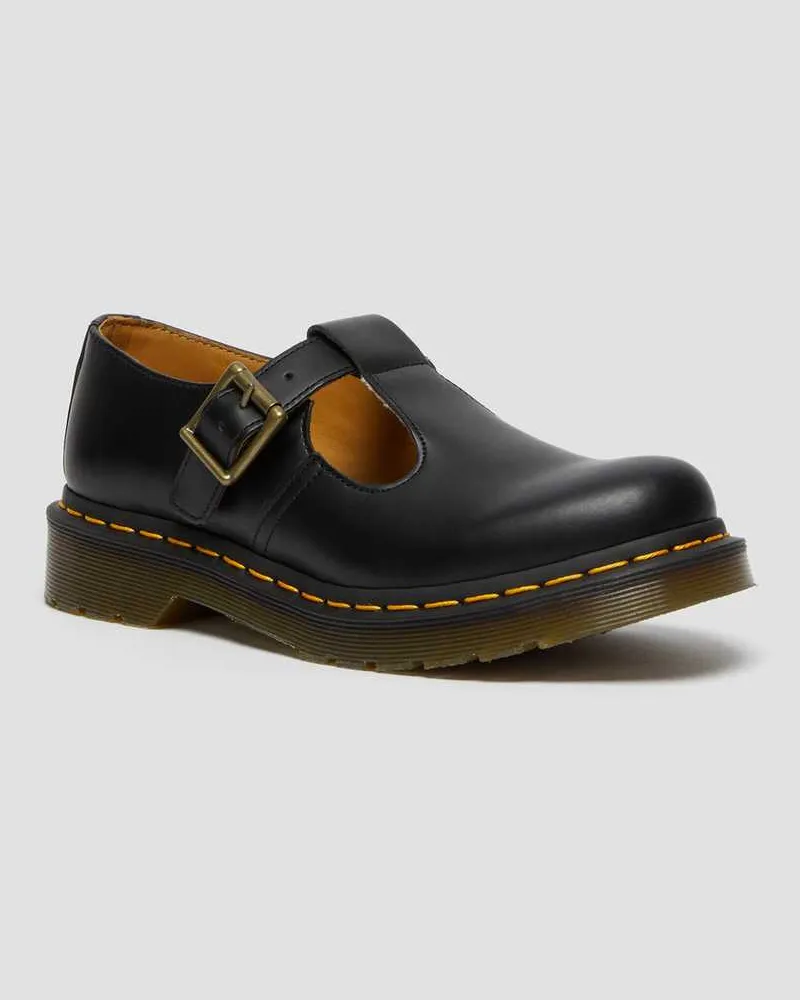 Dr.Martens Polley Glattleder Mary Jane Schuhe in Schwarz, Größe Schwarz