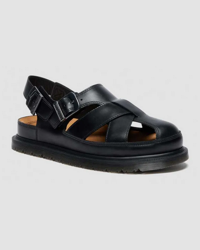 Dr.Martens San Fisherman Leder Sandalen in Schwarz, Größe Schwarz