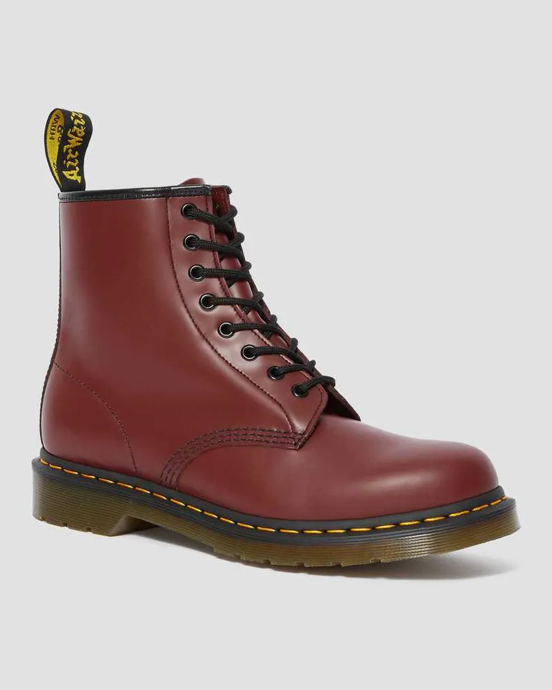 Dr.Martens 1460 Glatt, Leder Stiefel in Rot, Größe Rot