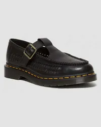 Dr.Martens Adrian T-Bar Woven Leder Mary Jane Loafer in Schwarz Schwarz