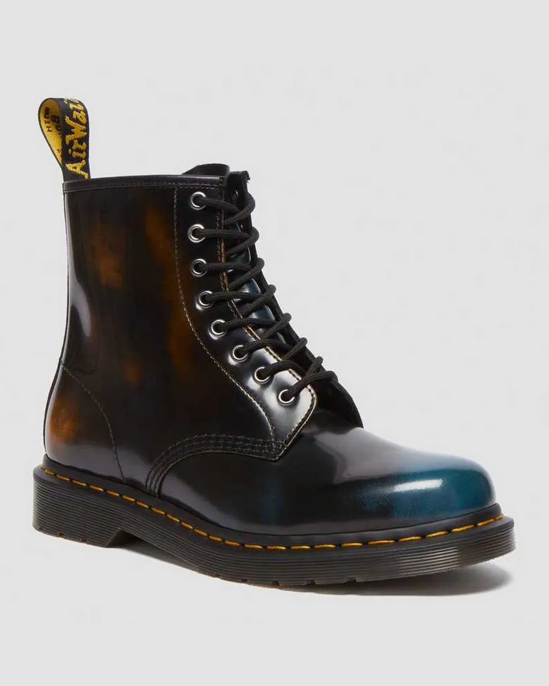 Dr.Martens 1460 Brush Off Leder Schnürstiefel in Schwarz Schwarz