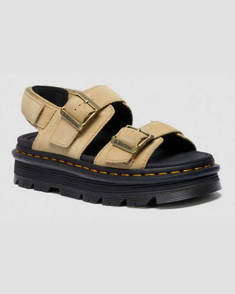 Dr.Martens Suède Zebzag Wildleder Sandalen in Bräunen, Größe Bräunen